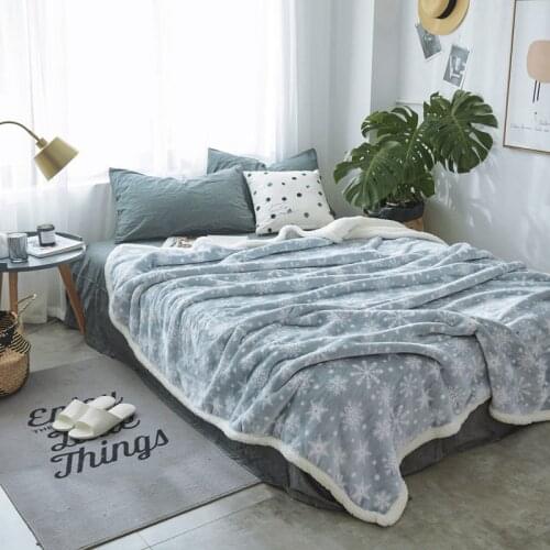 Multi-size snowflake Fleece Blanket Winter Adult Soft Thick 2 In 1 Blanket sofa throws bed cover blanket Bedding Duvet Cover