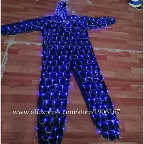 Fashion Led Luminous Costume Ballroom Clothes Light Up Halloween Dance Wear Stage Performance Props For Party KTV Nightclub Show