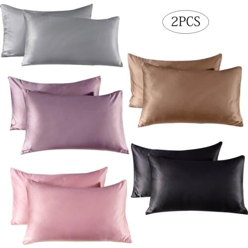 Pure Emulation Silk Satin Pillowcase Comfortable Pillow Cover Pillowcase For Bed Throw Single Pillow Covers
