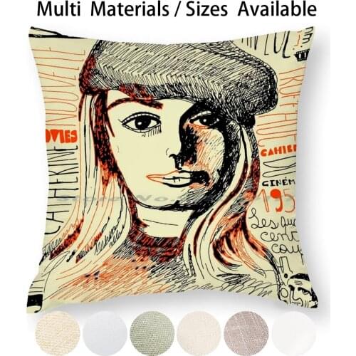 Nouvelle Vague Pillow Case Throw Pillow Cover Cotton Linen Flax Nouvelle Vague Movies France 50 60 70 Vintage Cool 16mm 8mm