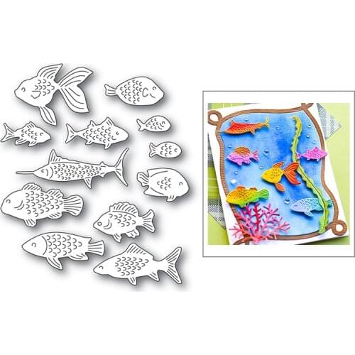New Ocean World Mini Fish Set Metal Cutting Dies 2021 for Diy Photo Album Stamps Decorative Paper Card Crafts Die Template