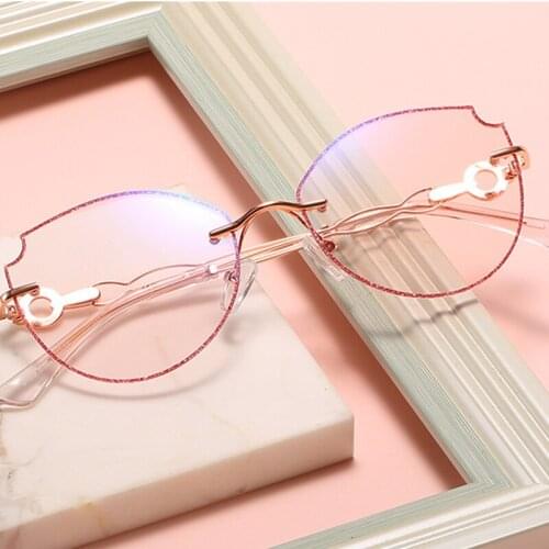 Retro round Women men personality notch myopia glasses frame women trendy retro concave shape plain plain frame AB037