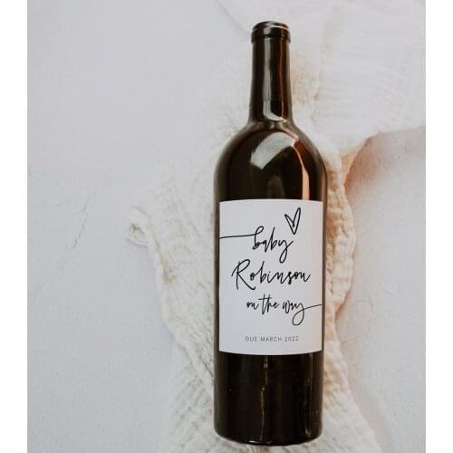 Personalized Pregnancy Announcement Gift Baby Announcement Wine Labels Grandparents Gift We're having a baby! | Baby on the way