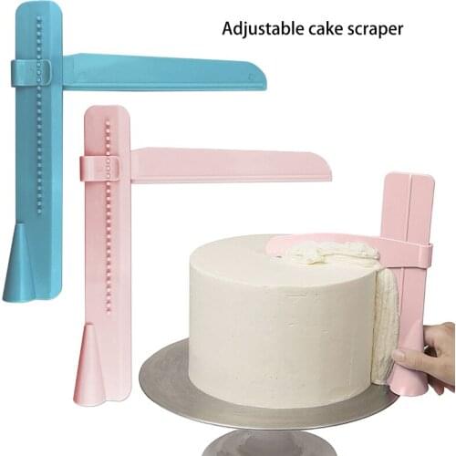 Adjustable Height Cream Fondant Cake Edge Smoother Scraper Cake Surface Treatment Tool Tableware Kitchen Cake Tool