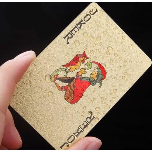 Silver Golden Playing Cards Game Luxury Gold Foil Poker Set Grid Plastic Foil Poker Durable Waterproof Cards Gift Collection