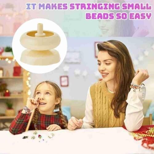 Bead Spinner Manual Fast Beader Connection Jewelry Bracelet Making Bead String Tool Wooden Crafts DIY Making Bead Spinner Holder