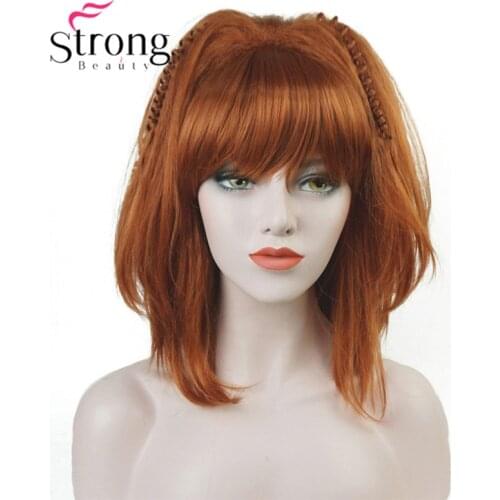 StrongBeauty Cosplay Alla Pugacheva Hairstyle Copper Red Black Blonde Party Wig Halloween Wigs Womens Full Synthetic Hair