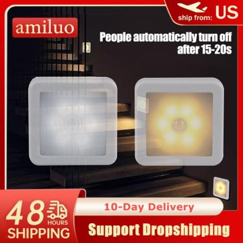 Night Light Smart Motion Sensor LED Night Lamp Battery Operated WC Bedside Lamp For Room Hallway Pathway Toilet Dropshipping