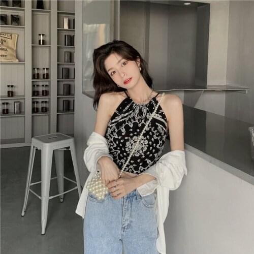 Beach Sexy Exposed Navel Halter Crop Top Women 2021 Summer New Strapless Korean Style Tops Bareback Slim KPOP Womens Corset Top