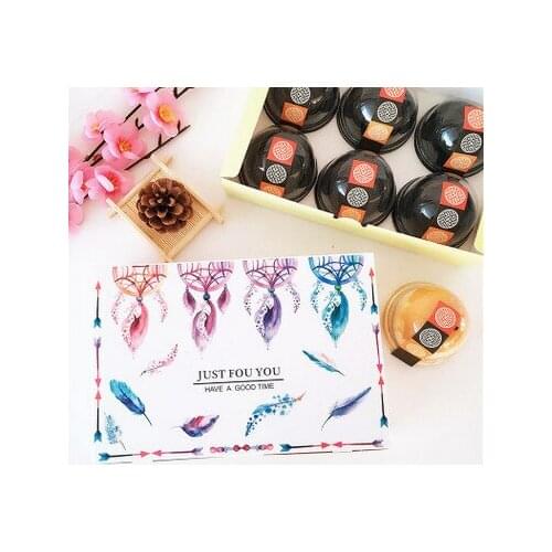 100pcs feather egg yolk crisp packing box moon cake box Cranberry cookies box