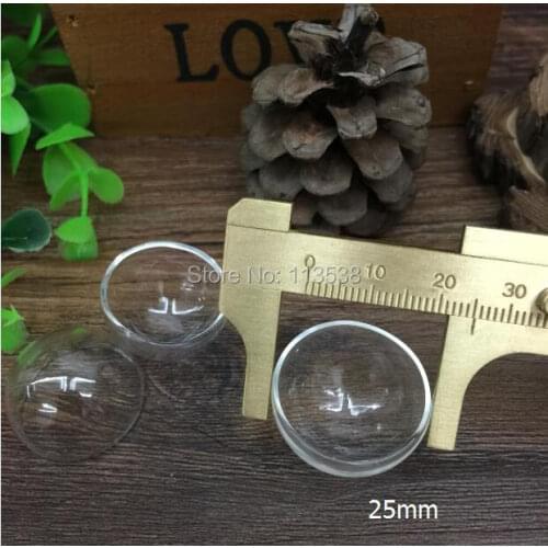 100pieces 25mm half glass globe bubble glass Hemisphere cover dome bottle vial pendant handmade jewelry findings charm necklace