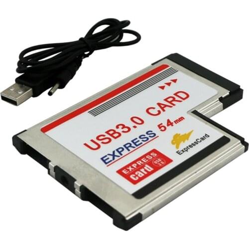 2 Ports Dual USB 3.0 HUB ExpressCard 54mm Express Card Expansion Adapter Converter USB3.0 for PCMCIA Laptop Notebook PC