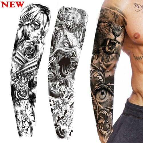 2019 Update waterproof temporary tattoo Sticker 45*17CM Full Arm Large body tattoo disposable tattoo 200pcs TQB Free Shipping