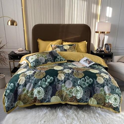 2021 600TC Cotton Bedding Sets Queen King Size Duvet Cover Flat/Fitted Sheet Pillowcase
