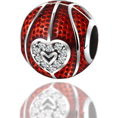 New 925 Sterling Silver Red Enamel Beads Fit Charms Silver 925 Original 2020 Heart Beads Ziron For Bracelet Women Jewelry Making