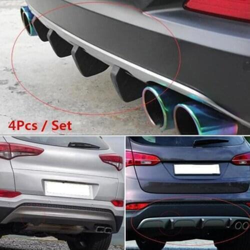 4pc Universal Car rear bumper cast shark spoiler for Kia Rio K2 K3 K4 K5 KX3 KX5 Cerato,Soul,Forte,Sportage R,Sorento Optima