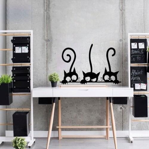 5 PCS Creative Three Black Cats DIY Wall Stickers Living Room Wall Decoration Personality Vinyl Waterproof Removable Stickers