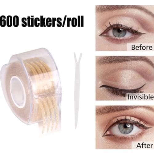 600PCS Makeup Invisible Eyelid Stickers Natural Eye Lift Strips Double Eyelid Tape Adhesive Stickers Eye Tape Tools