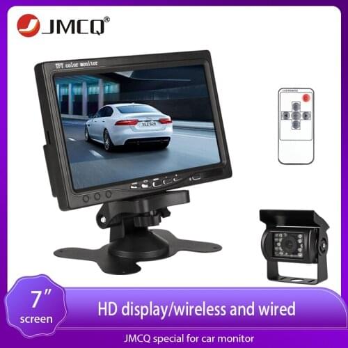 JMCQ 7 Inch Wired Car monitor Car Rear View Monitor Parking Rearview System for Backup Reverse Camera Parking Rear view System
