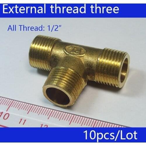 Free shipping, 1/2 "external thread three links, copper connector