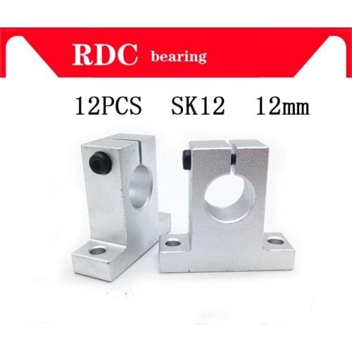 Free Shipping 12pcs/lot SK12 12mm High quality linear bearing rail shaft support XYZ Table CNC Router SH12A