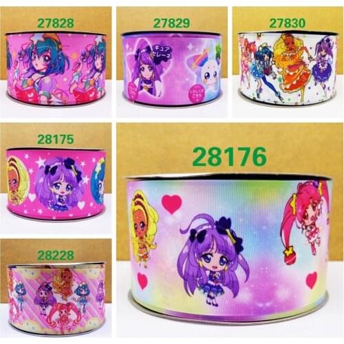 Free shipping 50 yard cartoon printed grosgrain ribbon 27825