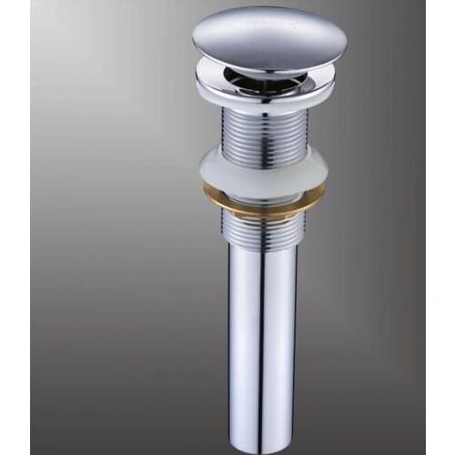 Free Shipping Contemporary Chrome Polished Basin Sink Vanity Push Down Pop Up Drain Without Overflow