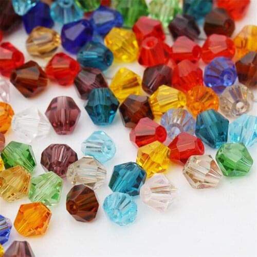 Loose 8MM 50PCS Various Color Faceted Bicone Glass Crystal Beads DIY Hand Craft Beads For Clothing&Garment Art Decoration
