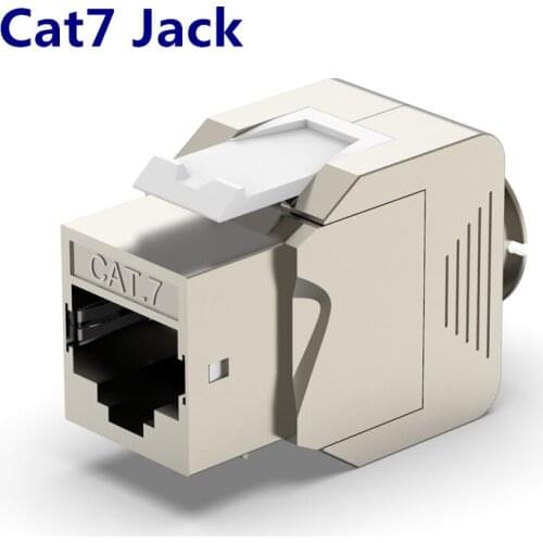 Cat7 RJ45 Toolless Keystone Jack 10GB FTP Connector Shield Modular Jack Pass Fluke Test Femal Connector cable Adpter