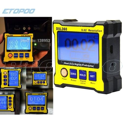 DXL360 Digital Protractor Inclinometer Dual Axis Digital Angle level box with SVRS232 USB or SV-BT adapter