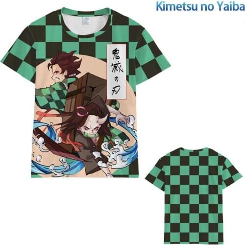 Demon Slayer Cosplay Anime Tshirt Kimetsu No Yaiba Kamado Tanjirou Demon Slayer Cosplay Costumes Gifts for Friend T-shirt