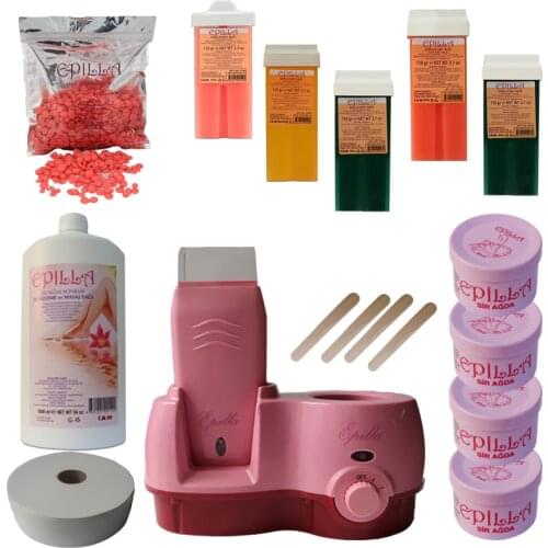 Depilatory Unwanted Hair Removal Painless Removing Bead Free Cartridge Wax Strips Machine Heater Set For Women And For Men