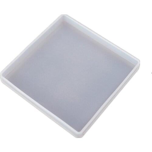 DIY Sqaure Coaster Box Molds Hold Up to 4 Coaster with Holder Epoxy Resin Moulds A0NF