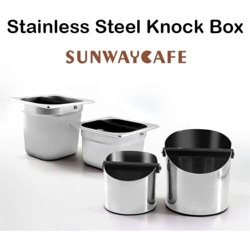 Stainless Steel Coffee Espresso Knock Box Anti slip Coffee Grind Dump Bin Waste Bin Detachable Knock Coffee Tools For Barista