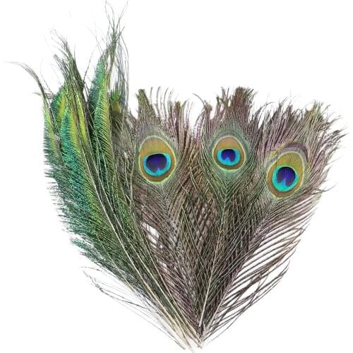 10Pcs Peacock Feathers with 10Pcs Peacocks Sword feathers for DIY Natural Color 25-35cm crafts Wedding Party Accessories