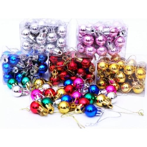 Christmas Tree Colored Balls Decoration Mini Ball Ornaments 2cm Boxed Balls Home Holiday Atmosphere Decoration Supplies