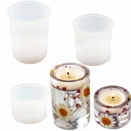 SNASAN Silicone Mold Candlestick Aromatherapy Candle Tray Ornaments UV Epoxy Resin Silicone Mould Jewelry Making Tool