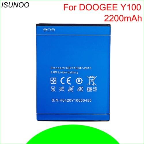 ISUNOO Battery Replacement For DOOGEE Valencia 2 Y100 Battery for DOOGEE Y100 Pro Batterie Bateria Accumulator 2200mAh