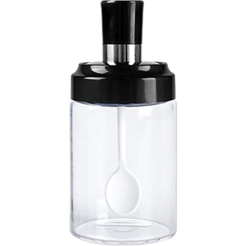 Glass Seasoning Bottle Salt Jars Oil Honey Spice Storage Box Sugar Pepper Powder Jar Container With Spoon Kitchen Accessories
