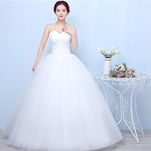 Wedding Dress New Ball Gowns Embroidery Wedding Dresses Bride Simple Large Size Lace Up Dresses