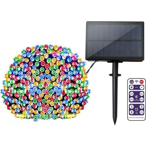 10M 20M 30M 50M Solar led string lights With Timer Remote Control Waterproof 8 modes Holiday Christmas Party Decoration Garland