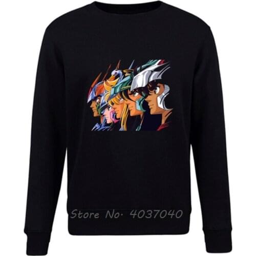 New Saint Seiya *Pegasus Phoenix Retro Cartoon Mens Black Hoodie Hot Sale Men Pullovers Sweatshirt Harajuku Streetwear