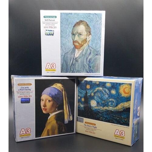 Tomax 1000PCS A3 Mini World Old Master Landscape Paper Puzzle Toys Adults Jigsaw Puzzle Students DIY Home Decoration Gift