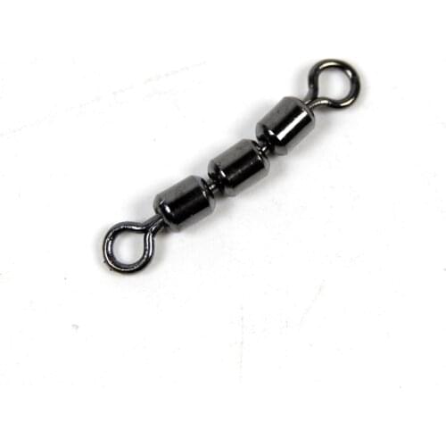 10pcs/Bag Treble Rolling Swivel 3 Sections Rolling Swivels Fishing Tackle Accessories Copper Rigging Swivels #6 #7 #8 #10