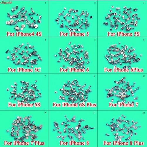 Cltgxdd Screws Full Screw Set for iPhone 4 4S 5C 5S 5G 6G 6s 6 7 7P 8 8 plus X Repair bolt Complete Kit Replacement Parts