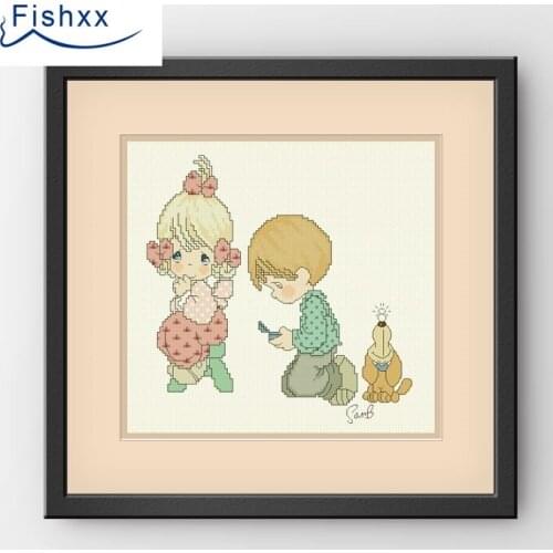 Fishxx Cross Stitch 14CT Package European Style ChildrenS Bedroom Paintings H237 Ask The Girl To Marry Him