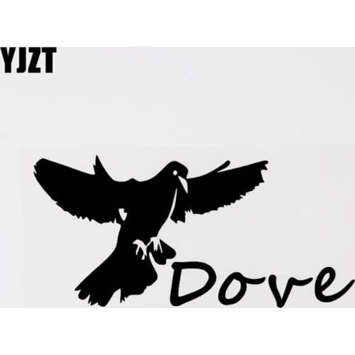 YJZT 16.7CM×8.2CM Fashion Dove Vinyl Animal Car Sticker Decal Black/Silver Decor 8C-0726