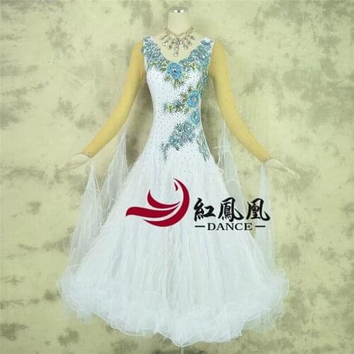 Women ballroom dance competition dress waltz dance dress adult female dance big swing dress