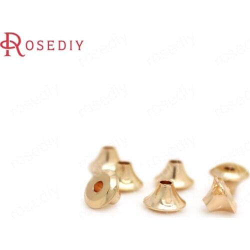 10PCS 6x4MM 24K Champagne Gold Color Plated Brass Spacer Beads Bracelet Beads High Quality Diy Jewelry Accessories