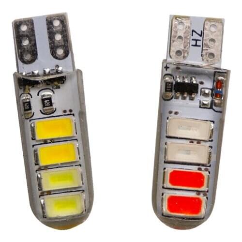 100X T10 Strobe Flash Shine blink Silicone 8 smd 5630 LED 194 168 W5W white to yellow red to blue License Plate Light Bulb 12V